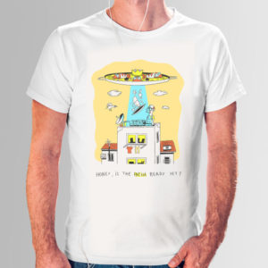 Camiseta con una paella que es un ovni