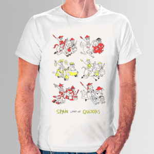Camiseta con dibujos futuristas de El Quijote