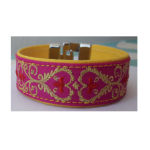 Pulsera en tela de capote bordada en oro - OhMySouvenir